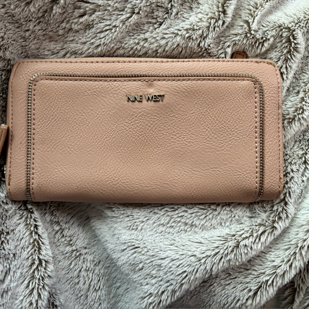 Nine West Pink Pebbled Leather Wallet